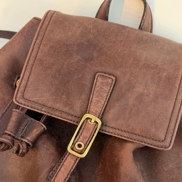 Vintage 90’s early 00’s Coach Dark Brown Leather Backpack - Picture 2 of 13